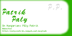 patrik paly business card