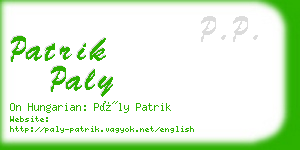 patrik paly business card